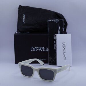 Off-White OERI108 MIDLAND 0107 Square Sunglasses – White/Dark Grey